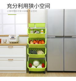 厨房空间魔法师 落地多层收纳架的全能应用指南